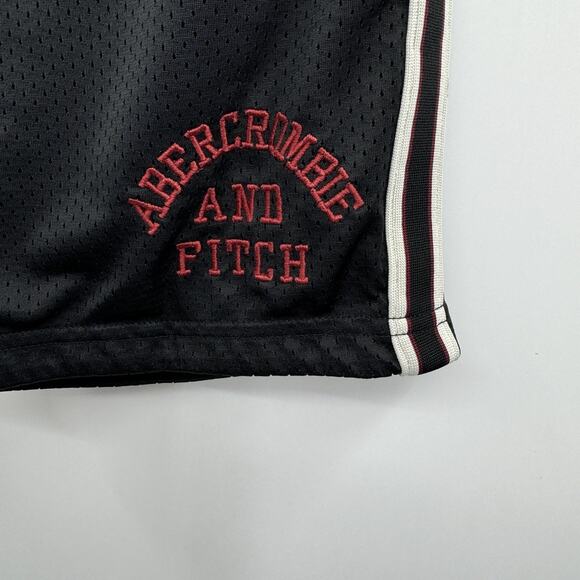 Abercrombie & Fitch Mens Spell Out Mesh Shorts Sz S Black Lined Pockets Y2K 90s - Picture 5 of 10